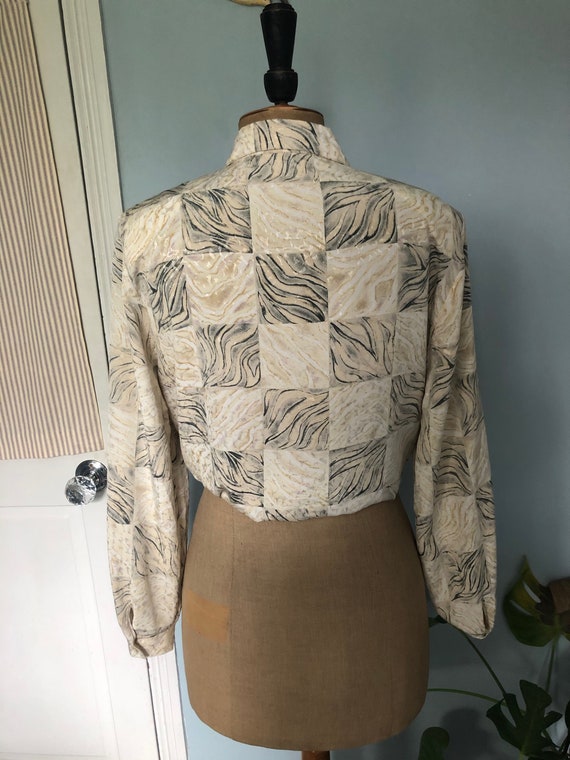 True Vintage Blouse in Geometric Pattern- 1980's - image 2