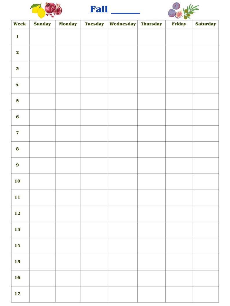 Semester Planner Calendar Printable College Academic Year Organizer ...