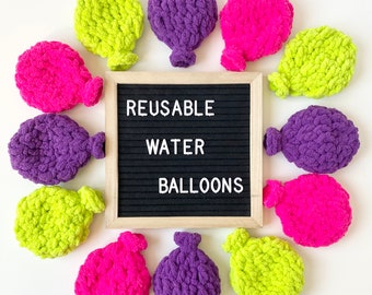 Reusable Water Balloons | Crochet Water Balloons  | Summer Outdoor Games | Beach Games |  Eco-Friendly Outdoor Water Toy | Water Balloons