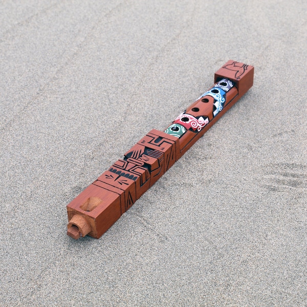 Native American Handmade Shamanic Ceremonial Flute | Made of Katsura Wood | Andean | 30 cm in length