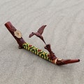 Hummingbird - Tepi Applicator made of Palo Sangre | Decorated with Shipibo Pattern Beads and Amazon Rainforest Wood product logo