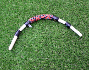 Bone Tepi Applicator: Shipibo Beads, Peruvian Turquoise & Clear Quartz
