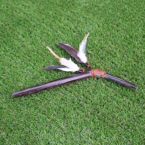 Chonta Wood Tepi Applicator | Decorate Peruvian Turquoise and Domestic Feather