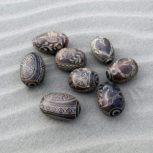 Medium Head Egg Shaped Ceremonial Rattle from Peru | Shipibo Shamanic Ceremonial | Head Diameter average 7 - 8 cm.