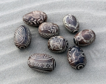 Medium Head Egg Shaped Ceremonial Rattle from Peru | Shipibo Shamanic Ceremonial | Head Diameter average 7 - 8 cm.