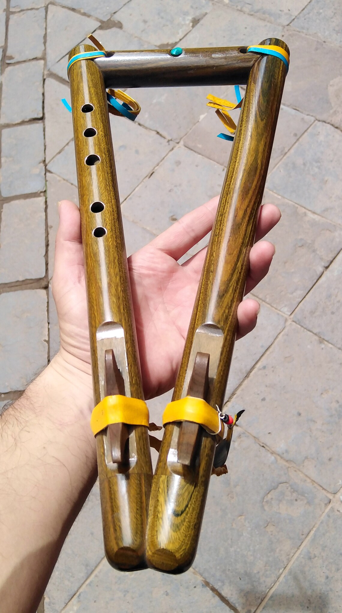 Double Drone Native American Flute Made of Copaiba Etsy