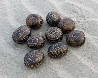 Peruvian Rattle – Egg-Shaped Shipibo Shamanic Rattle | Sacred Ceremonial Instrument | Head Diameter average 5 - 6 cm.