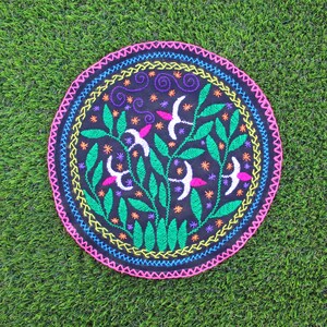 Shipibo Altar Cloth made by Shipibo Female Shaman | 25 cm in diameter  | Traditional Shipibo Embroidery | Ayahuasca vision pattern