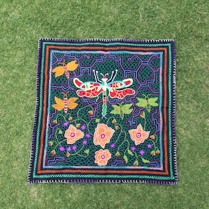 Shipibo Altar Cloth made by Shipibo Female Shaman | 69 cm x 68 cm | Traditional Shipibo Embroidery