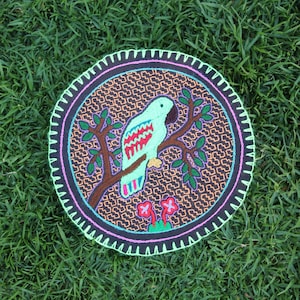 Shipibo Altar Cloth made by Shipibo Female Shaman | 24 cm in diameter  | Traditional Shipibo Embroidery | Ayahuasca vision