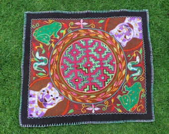 Shipibo Altar Cloth made by Shipibo Female Shaman | 72 cm x 64 cm | Shipibo Embroidery