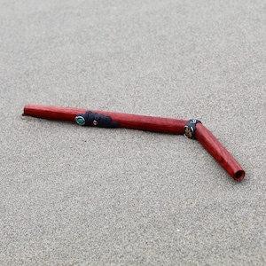 Tepi Applicator made of Palo Sangre | Decorate Peruvian Turquoise, A piece of Aya Vine and Snake relief