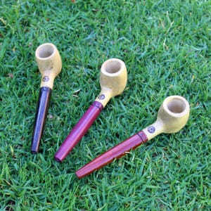 Ceremonial Pipe Made of Rose Wood, Chonta Wood and Palo Sangre | With a piece of Aya Vine
