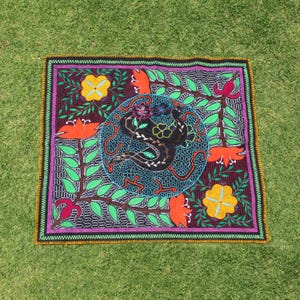 Shipibo Altar Cloth made by Shipibo Female Shaman | 79 cm x 68 cm | Traditional Shipibo Embroidery