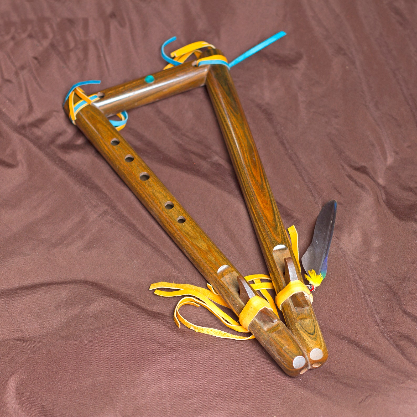 Double Drone Native American Flute Made of Copaiba Etsy