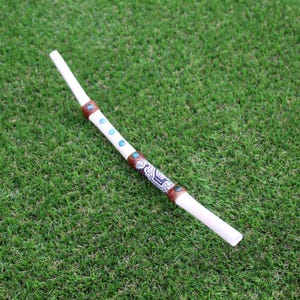 Bone Tepi Applicator | Decorated with Peruvian Turquoise and Shipibo Fabric