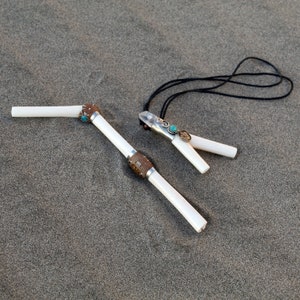 Llama Bone Kuripe Tepi Set: Aya Vine, Quartz & Turquoise