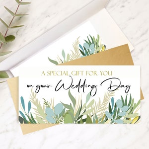 Carte de mariage, enveloppe, carte-cadeau porte-monnaie, carte botanique, félicitations d'anniversaire personnalisées, cadeau de mariage pour M. et Mme