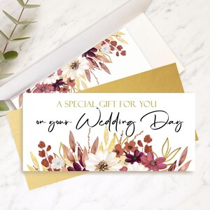 Carte de mariage, enveloppe, carte-cadeau porte-monnaie, carte botanique, félicitations d'anniversaire personnalisées, cadeau de mariage pour M. et Mme