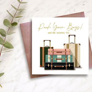 Surprise Trip Card, Weekend Getaway Card, Vacation Card, Happy Honeymoon Card, Luggage Card, Adventure Card, Trip Reveal Card