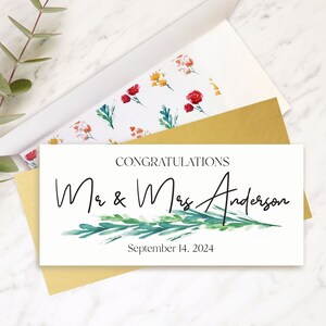 Carte de mariage personnalisée, carte-cadeau, carte de paiement, carte d'anniversaire en lin, carte de voeux, carte de félicitations, mariés, M. et Mme