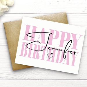 Carte de joyeux anniversaire, carte numérique, carte d'anniversaire pour nièce, carte d'anniversaire pour ami, carte d'anniversaire rose