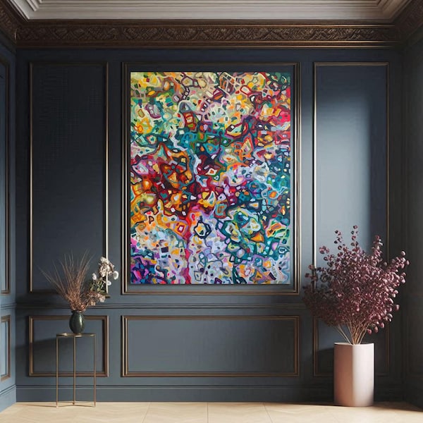 Original Gold Foil Abstract Painting: 36x48 Modern Art by Canadian Artist