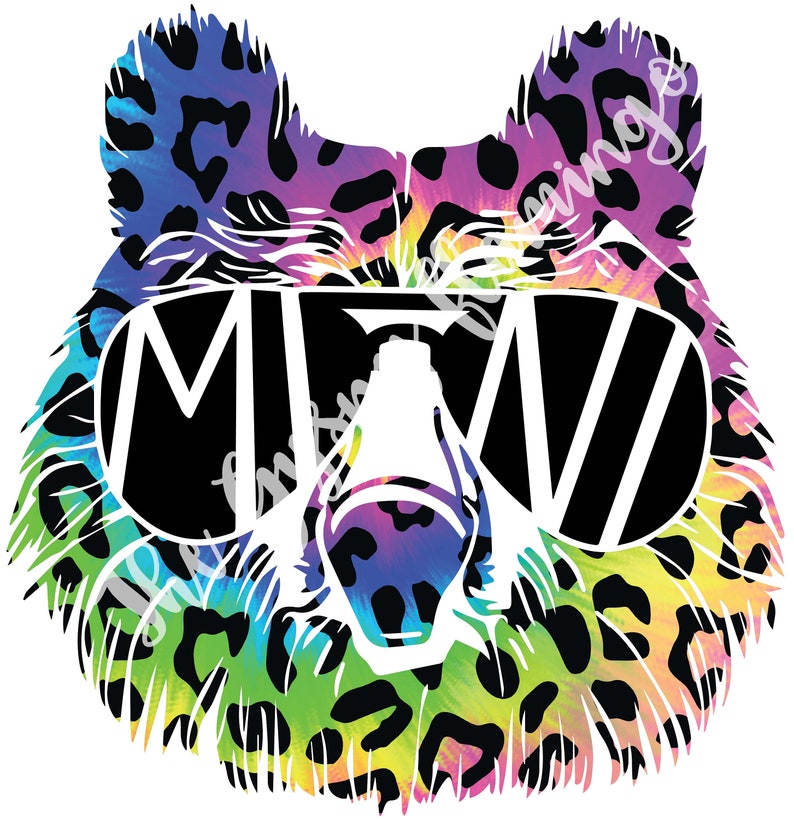 Tie Dye Neon Leopard Cheetah Print Mini Bear Sublimation Transfer SUBLIMATION TRANSFER Ready To Press
