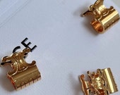 French Celine Triomphe Gold Hair Mini Clip, Brass Hair Claw, Hair Barrette, Hair Claw Clip, Bath Hairpins, Hair Accessory, Y2k Hair Clip
