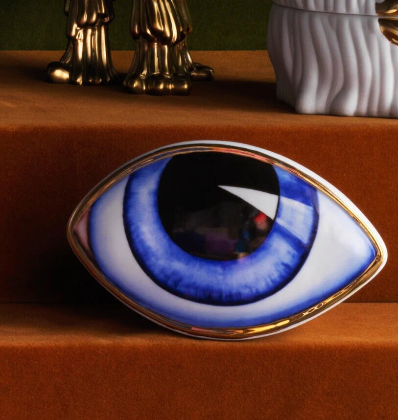 Evil Eye Motif Lito Paperweight Ceramic Home Decor Eye Ornaments Sculpture Statues Study Room