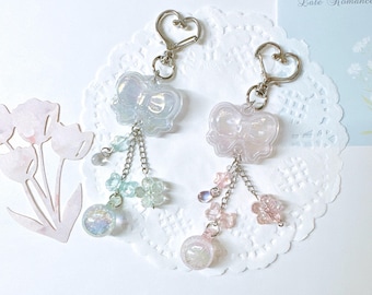 Sparkling Bow Tie Keychain Bag Charm Cute Anilmal Phone Charm gift, Backpack Charm, Anime Car Hanger, Bag Accessories Coquette Gift