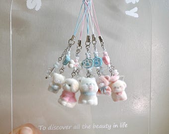 Furry Animals phone charm: Cute bottle charm y2k Gift ideas  Aesthetic Gift for her Coquette charm Kpop Binder charm Camera Charm