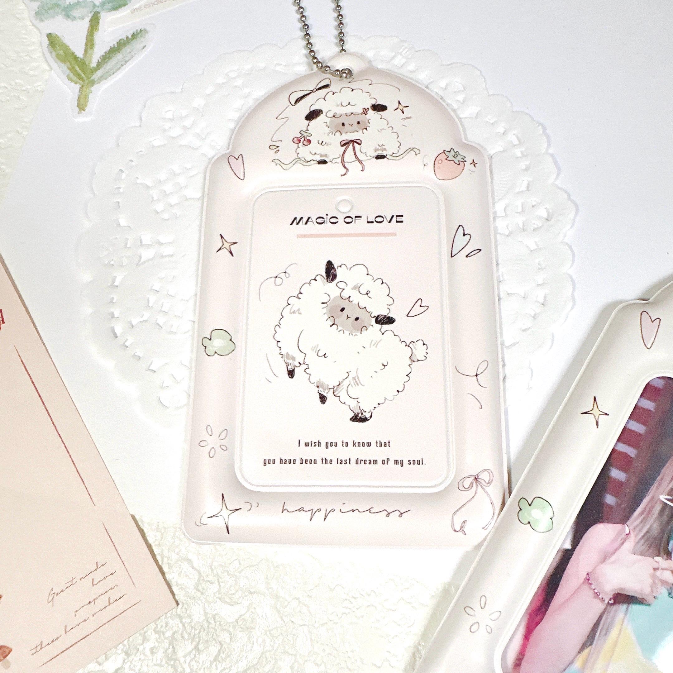 Cute Lamb K-pop Photocard Holder Keychain - Etsy
