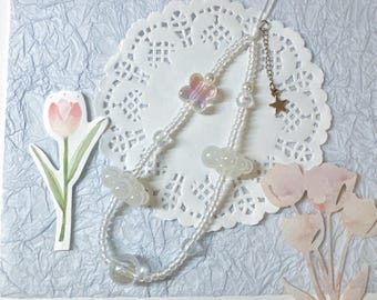 Cute Cloud Phone Charm Phone Case Lanyard Wrist Strap Handmade Phone Chain Cute Phone String Keychain Gift Camera Charm
