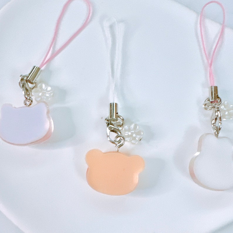 Cute Animal Phone Charm-Kawaii Keychains Transparent Jelly Aesthetic Gift Accessories y2k AirPods strap strings image 4