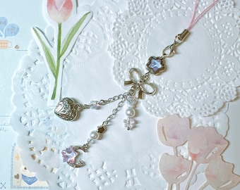 Pink Star Phone Charm: Dainty Y2K Kpop Binder Accessory Bottle Charm
