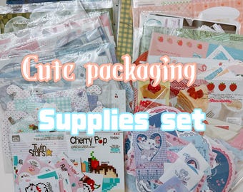 2 Cute Packaging Supplies Sets: Gift  Wrapping packaging Scrapbooking kit