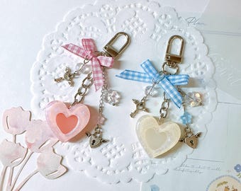 Cute Heart Keychain Handmade Bag Charm Phone Charm Accessory