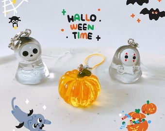 Netter Halloween Telefon Charme-Kawaii Schlüsselanhänger Transparent Jelly ästhetik Geschenk Accessoires y2k AirPods Strap Strings