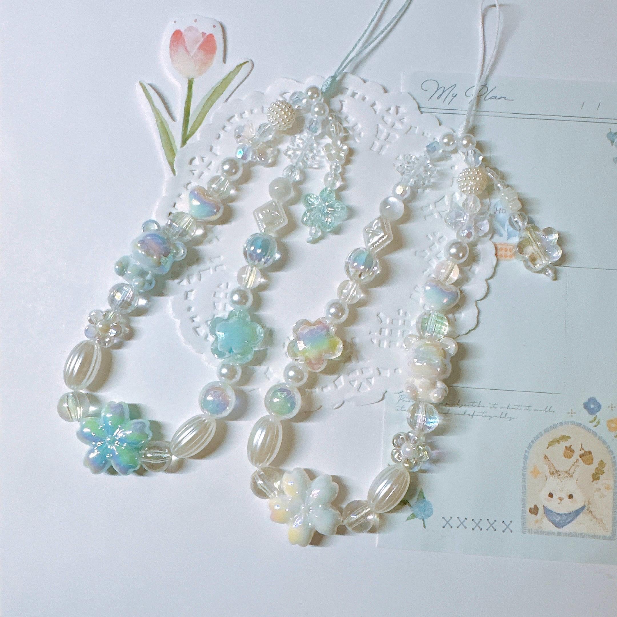 Cute Bear Phone Charms/ Phone Case Lanyard Wrist Strap/Handmade Phone Chain/Cute Phone String  Keychain/Gift/ Acrylic Pearl phone charm