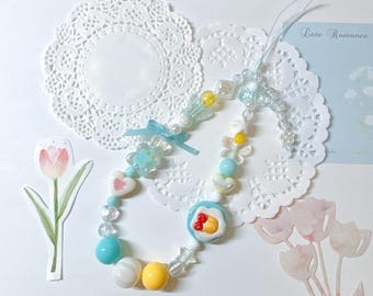 Cute Food Phone Charm Phone Case Lanyard Wrist Strap Handmade Phone Chain Cute Phone String Keychain Gift Camera Charm