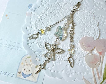 Y2K Angel Beaded Charm: Kpop Binder, Camera, Phone Accessory