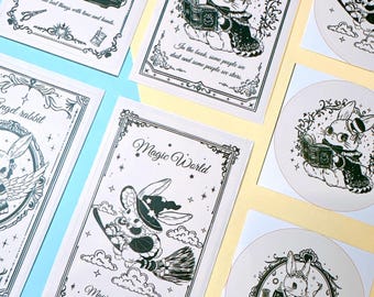 Cute Bunny Sticker Pack Gift Packaging Sticker Matte Seal Label Cute Design Business Sticker Decorative Sticker Kawaii Packing Sticker