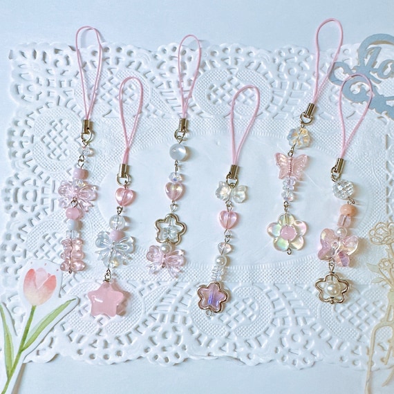 Pink phone charm Cute Phone Straps y2k Gift ideas  Aesthetic Gift for her Coquette charm Kpop Binder charm Camera Charm