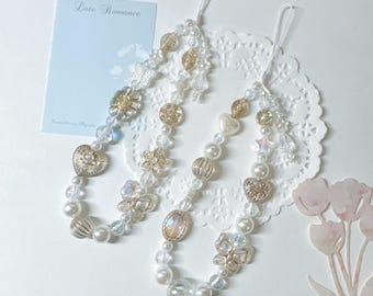 Vintage Style Beaded Phone Charm:  Phone Lanyard Wrist Strap Gift