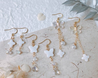 Cute Pearl Shell Earrings-Handmade-Gift-Delicate Pearl Drop Earrings- Dainty Earrings Gift for Friends