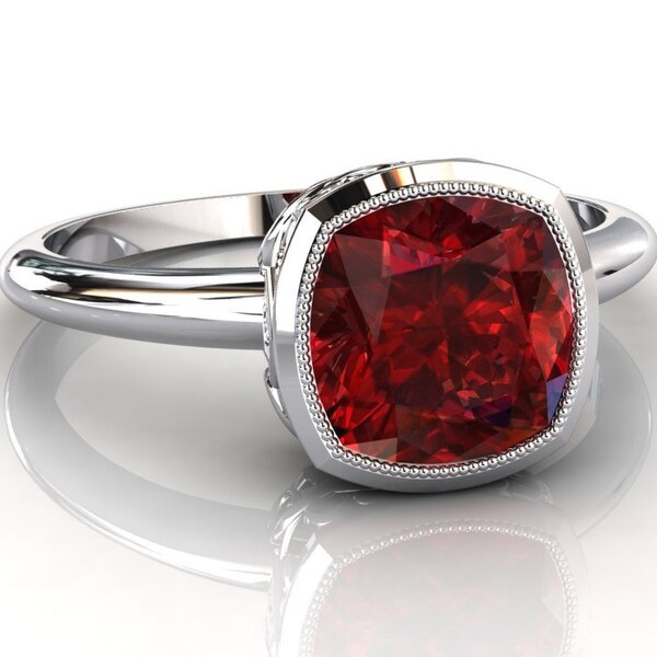 Bezel Set Ruby Etsy