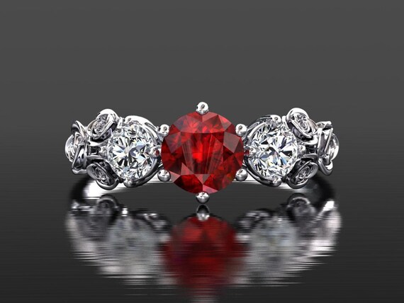 Platinum ruby engagement best sale rings