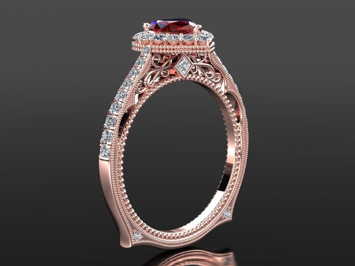 Ruby Engagement Ring Heart Shape Ruby Ring Ruby Anniversary - Etsy UK