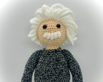 PATRÓN PDF DE CROCHET: Muñeco Albert Einstein